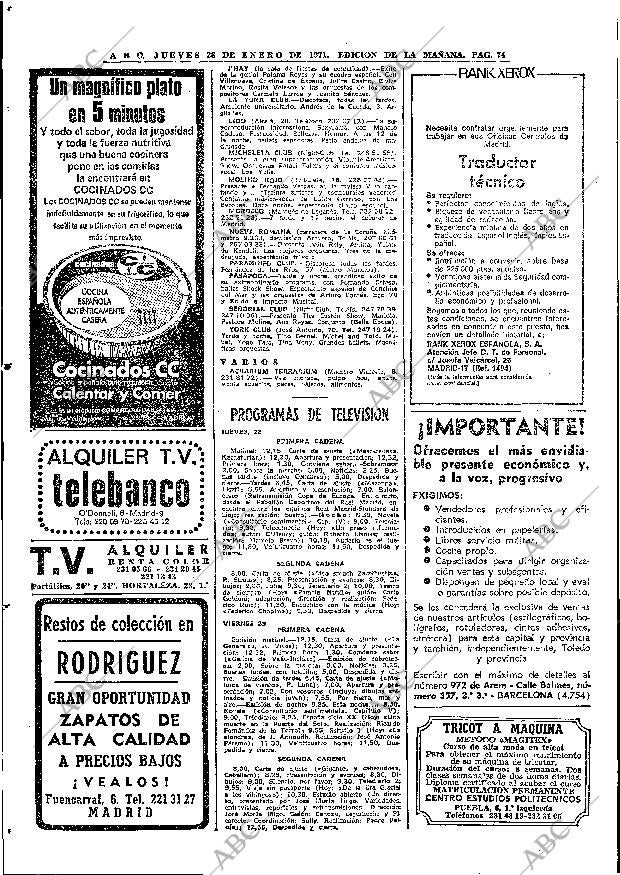 ABC MADRID 28-01-1971 página 74