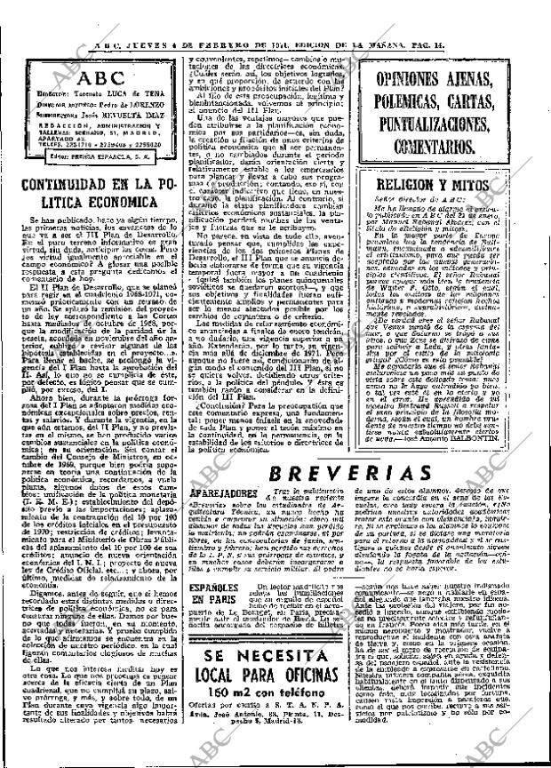 ABC MADRID 04-02-1971 página 14