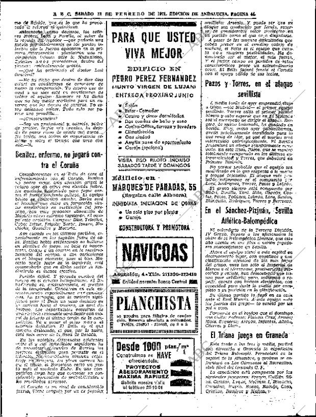 ABC SEVILLA 13-02-1971 página 44