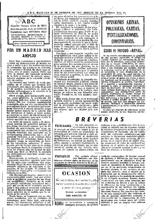 ABC MADRID 16-02-1971 página 14