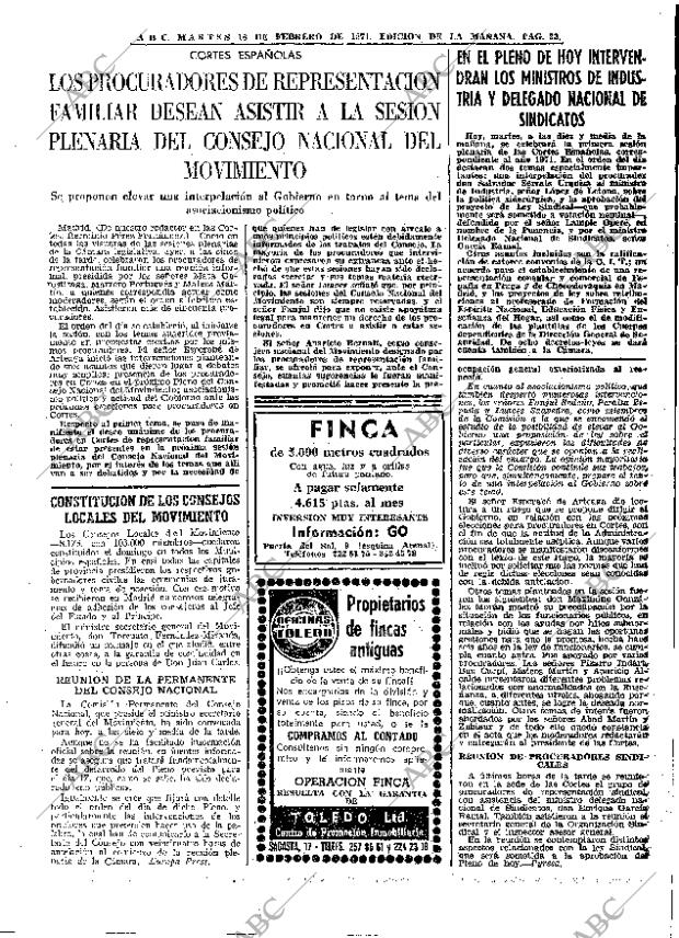 ABC MADRID 16-02-1971 página 23