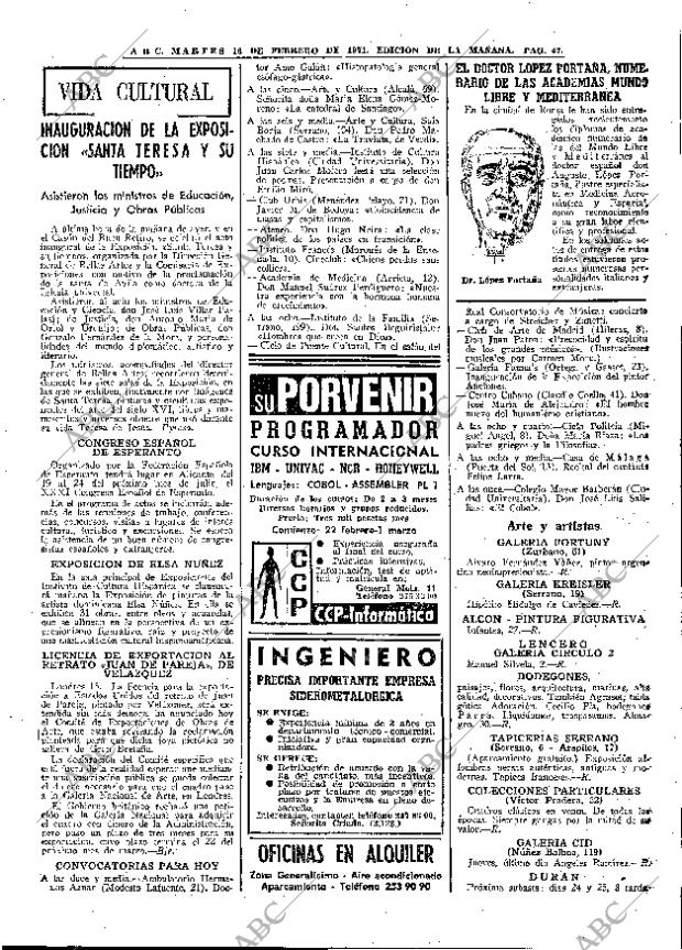 ABC MADRID 16-02-1971 página 47