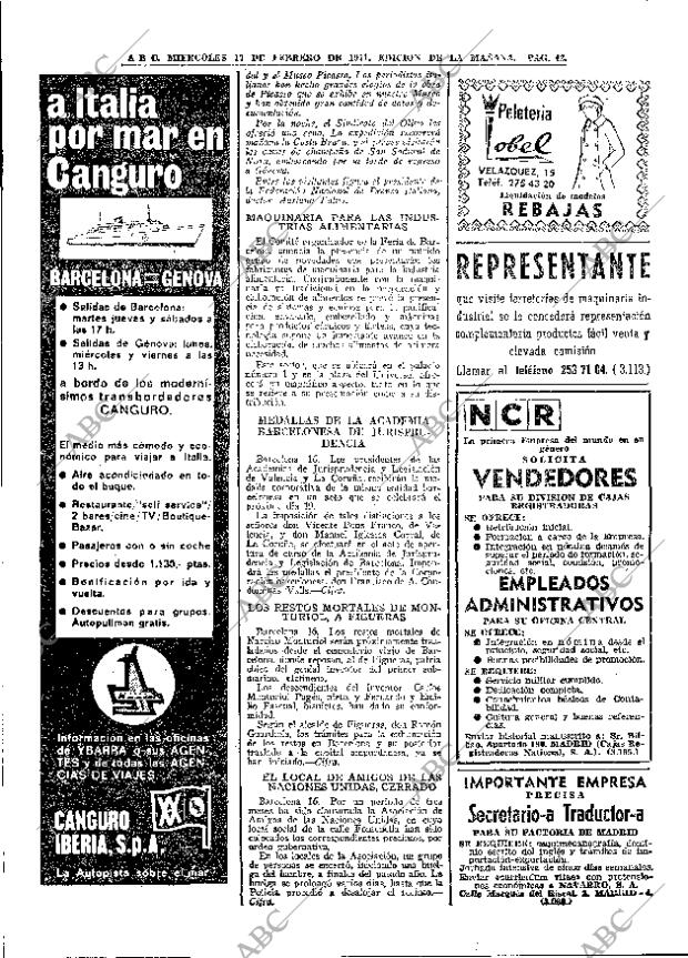 ABC MADRID 17-02-1971 página 42