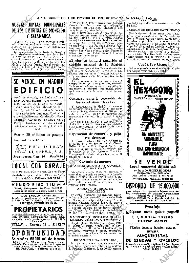 ABC MADRID 17-02-1971 página 45