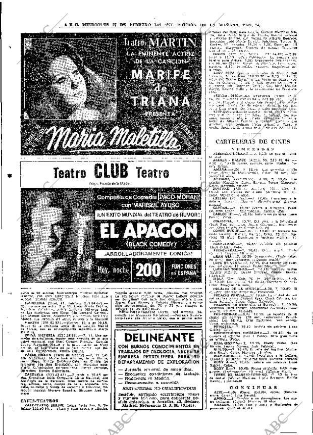 ABC MADRID 17-02-1971 página 74