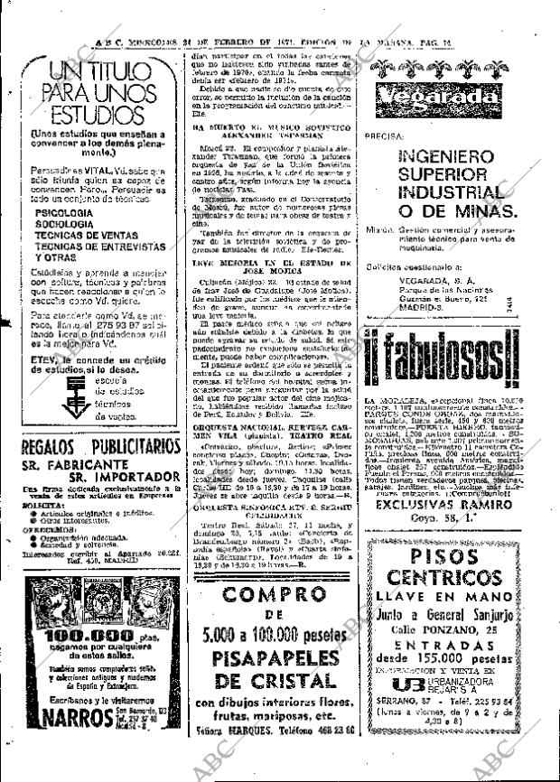 ABC MADRID 24-02-1971 página 74