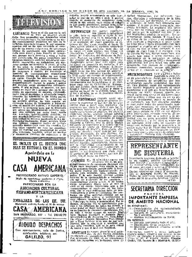 ABC MADRID 14-03-1971 página 74