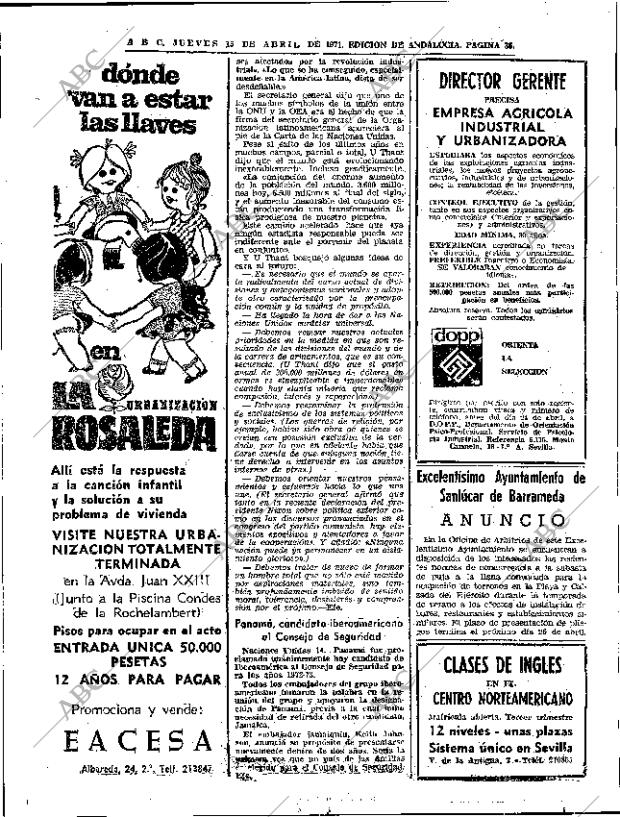 ABC SEVILLA 15-04-1971 página 36