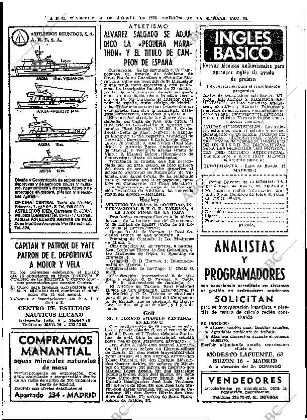 ABC MADRID 20-04-1971 página 68