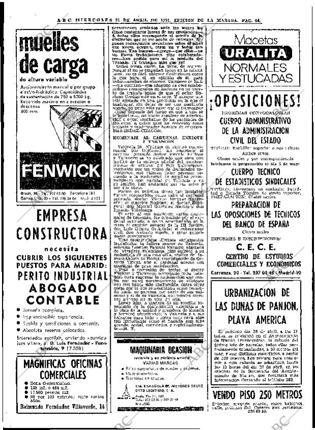 ABC MADRID 21-04-1971 página 44