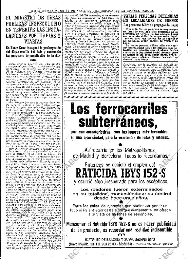 ABC MADRID 21-04-1971 página 47