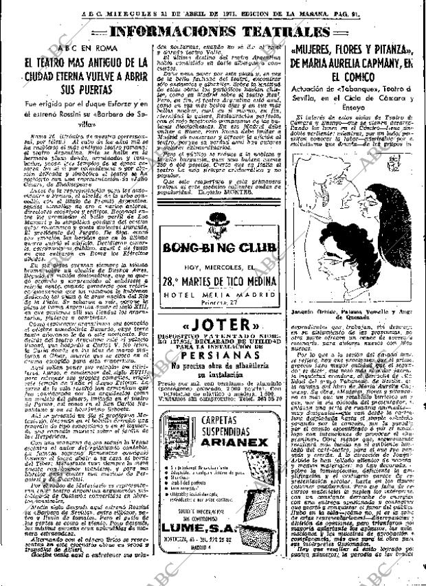 ABC MADRID 21-04-1971 página 91