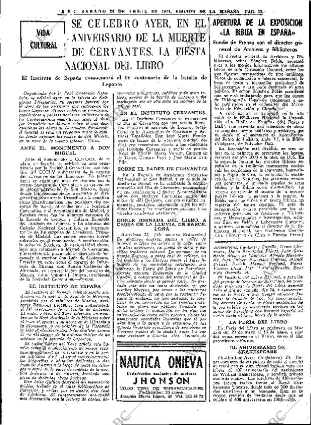 ABC MADRID 24-04-1971 página 67