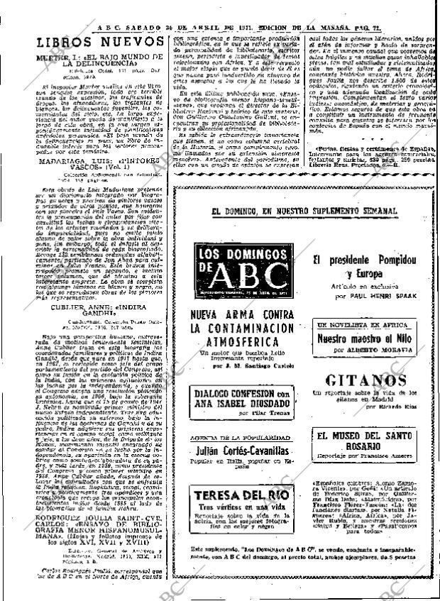 ABC MADRID 24-04-1971 página 71