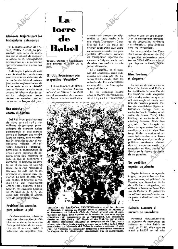 BLANCO Y NEGRO MADRID 24-04-1971 página 77