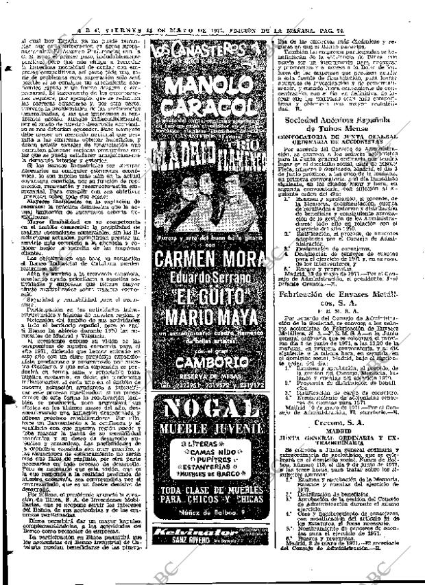 ABC MADRID 14-05-1971 página 74