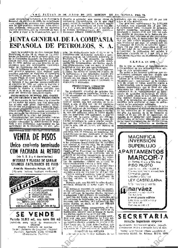 ABC MADRID 20-05-1971 página 72