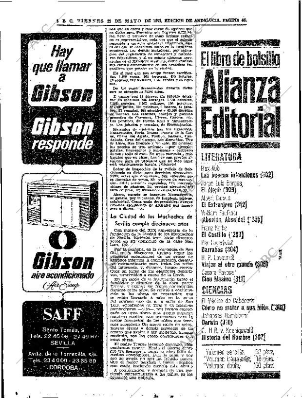 ABC SEVILLA 21-05-1971 página 46
