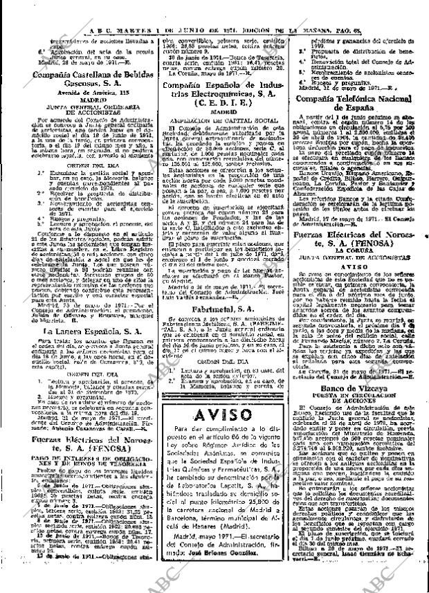 ABC MADRID 01-06-1971 página 65