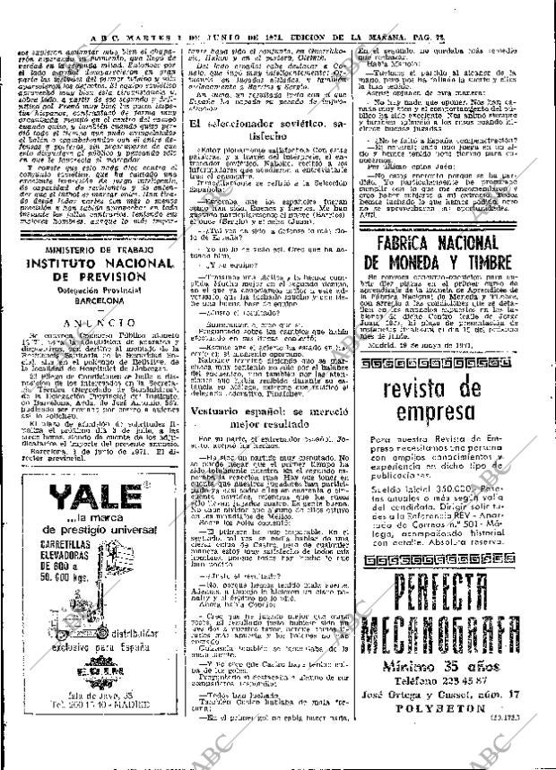 ABC MADRID 01-06-1971 página 72