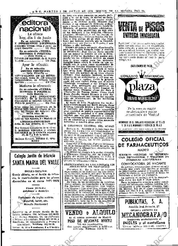 ABC MADRID 01-06-1971 página 84