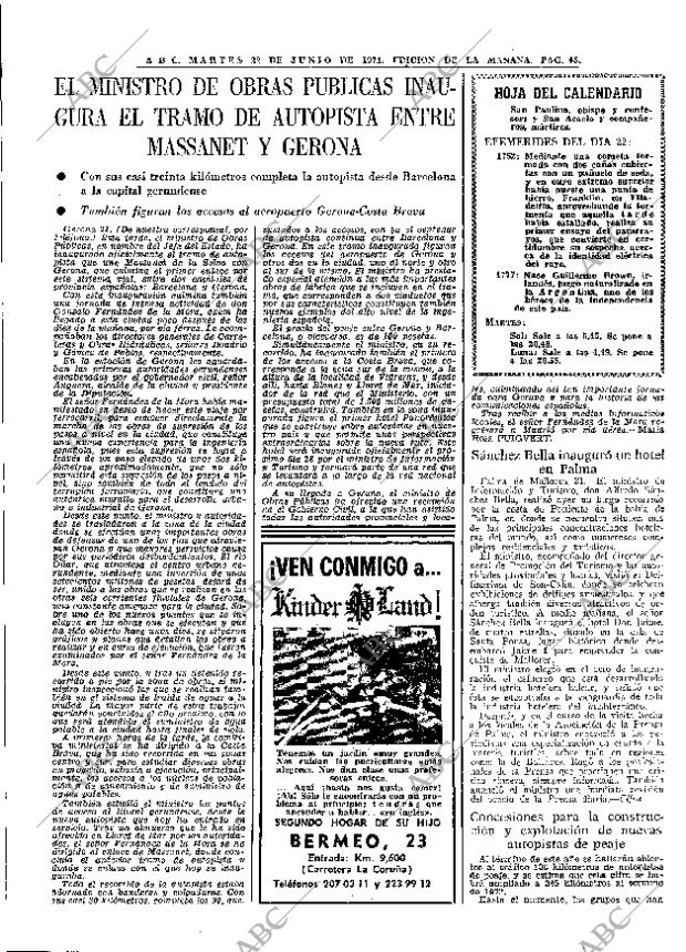 ABC MADRID 22-06-1971 página 45