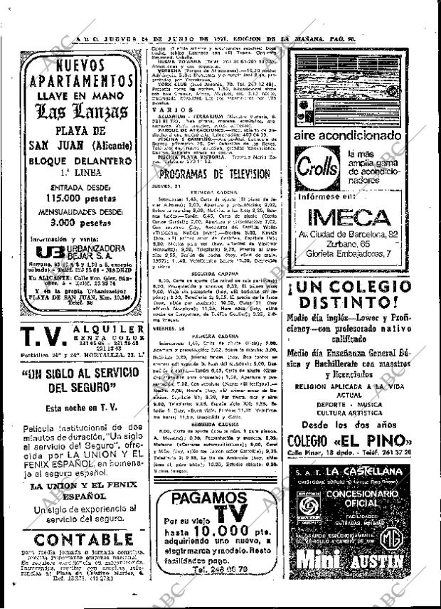 ABC MADRID 24-06-1971 página 98