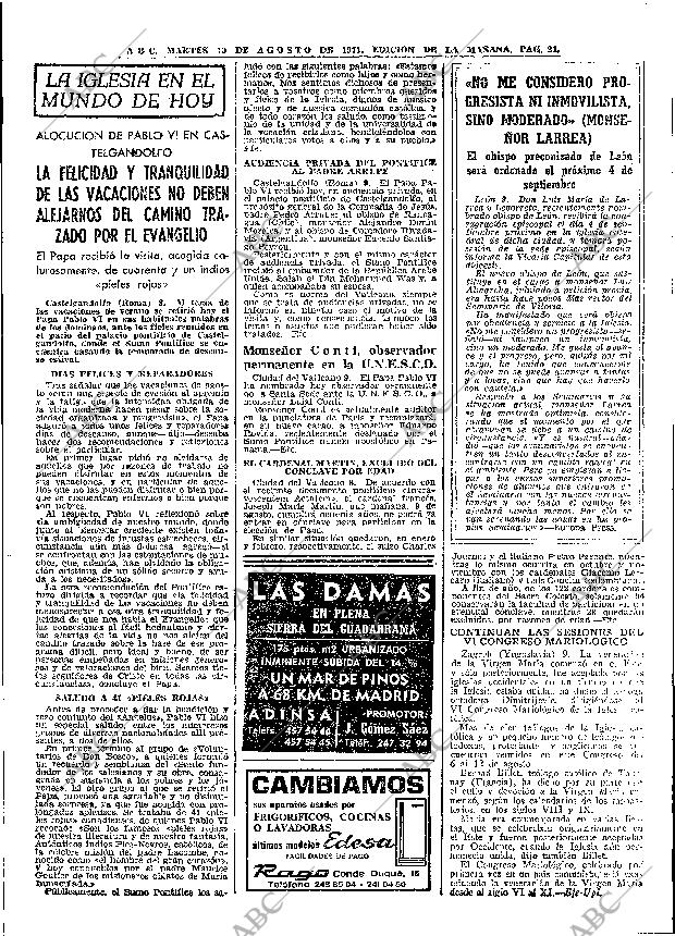 ABC MADRID 10-08-1971 página 21