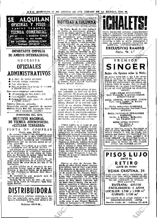 ABC MADRID 11-08-1971 página 44