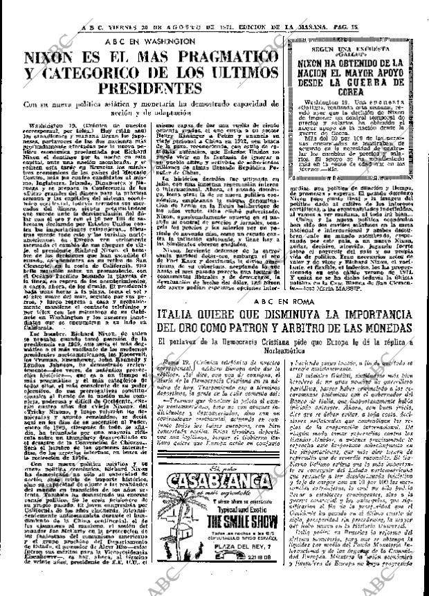 ABC MADRID 20-08-1971 página 15