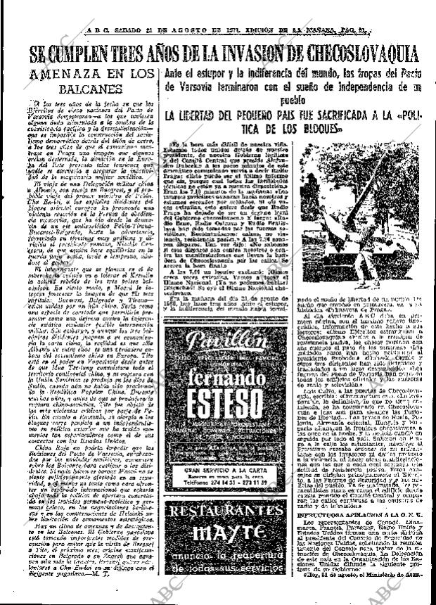 ABC MADRID 21-08-1971 página 21