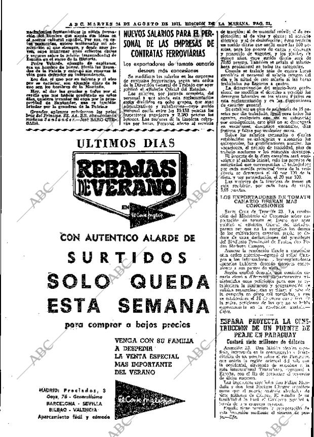 ABC MADRID 24-08-1971 página 21