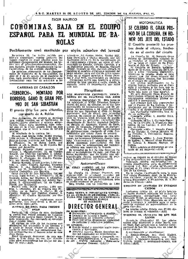 ABC MADRID 24-08-1971 página 45