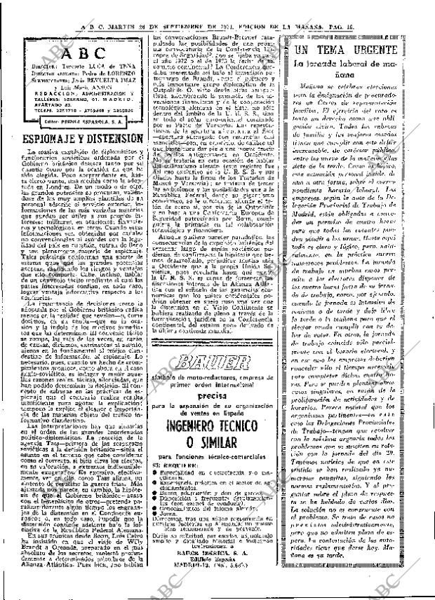 ABC MADRID 28-09-1971 página 16