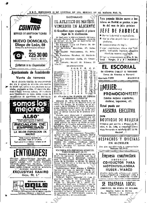 ABC MADRID 13-10-1971 página 74