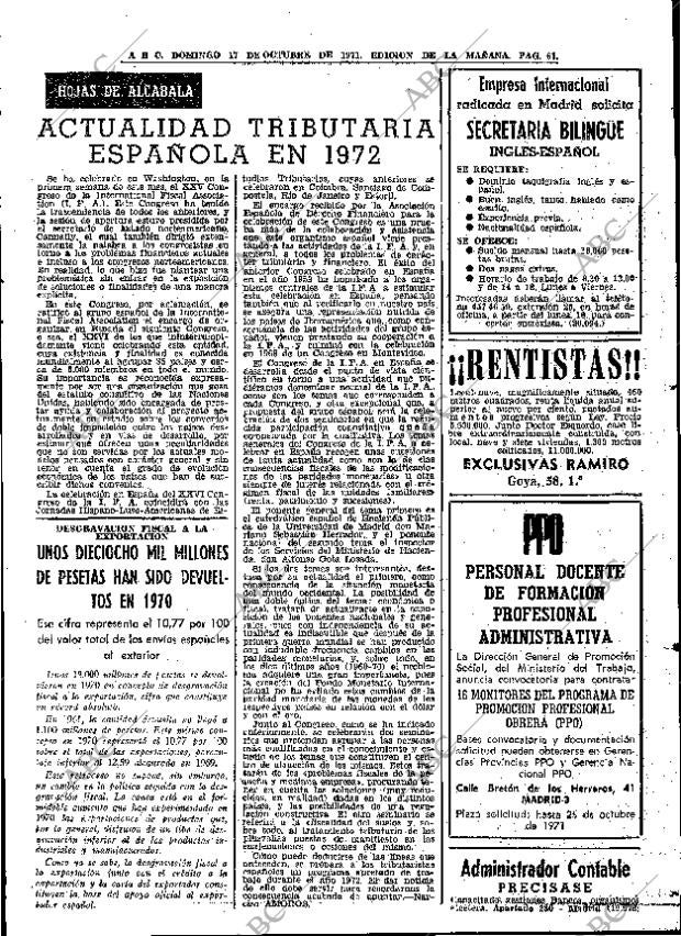 ABC MADRID 17-10-1971 página 61