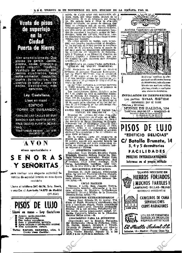ABC MADRID 19-11-1971 página 92