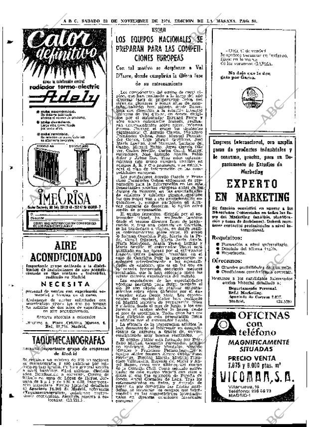 ABC MADRID 20-11-1971 página 80