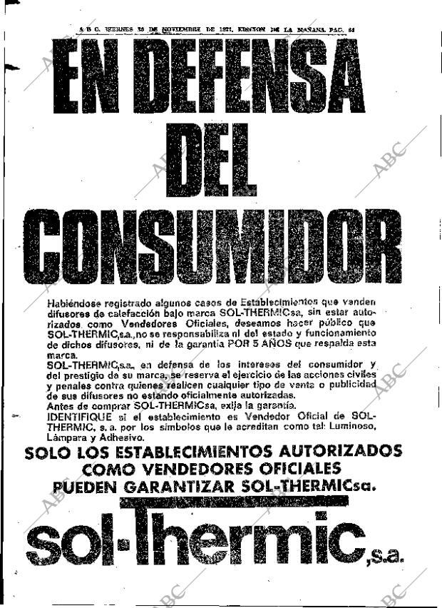 ABC MADRID 26-11-1971 página 84