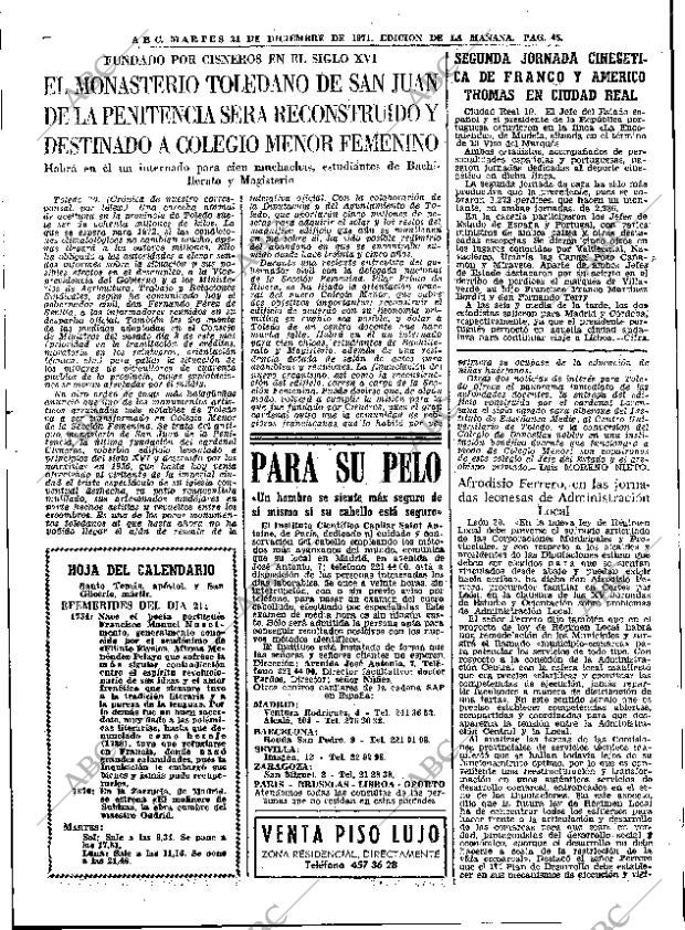 ABC MADRID 21-12-1971 página 45