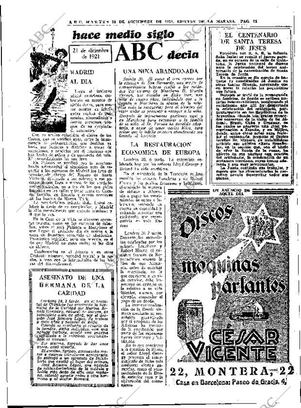ABC MADRID 21-12-1971 página 65