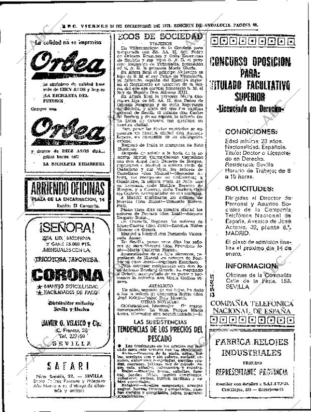 ABC SEVILLA 24-12-1971 página 62