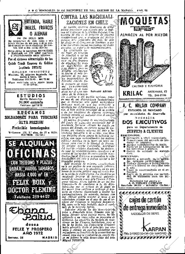 ABC MADRID 29-12-1971 página 22