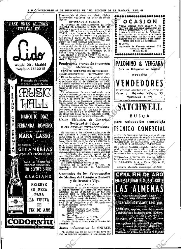 ABC MADRID 29-12-1971 página 64
