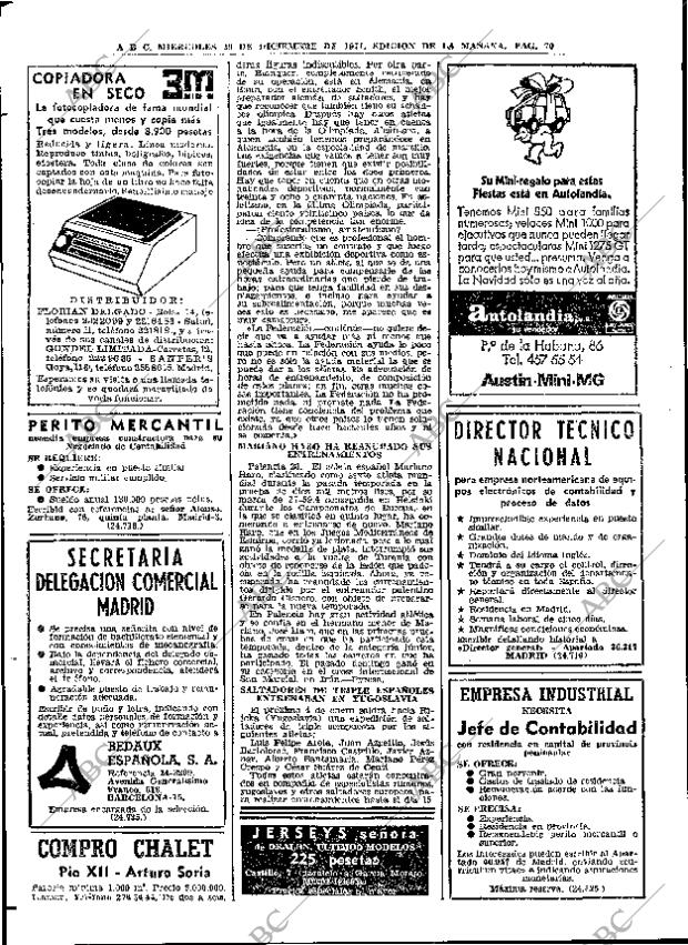 ABC MADRID 29-12-1971 página 70