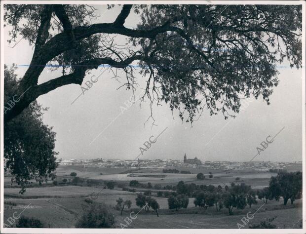 Vista de la ciudad de Moguer (Huelva) desde Fuentepiña, la casa de campo de Juan...