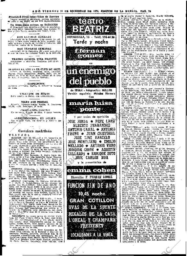 ABC MADRID 31-12-1971 página 74