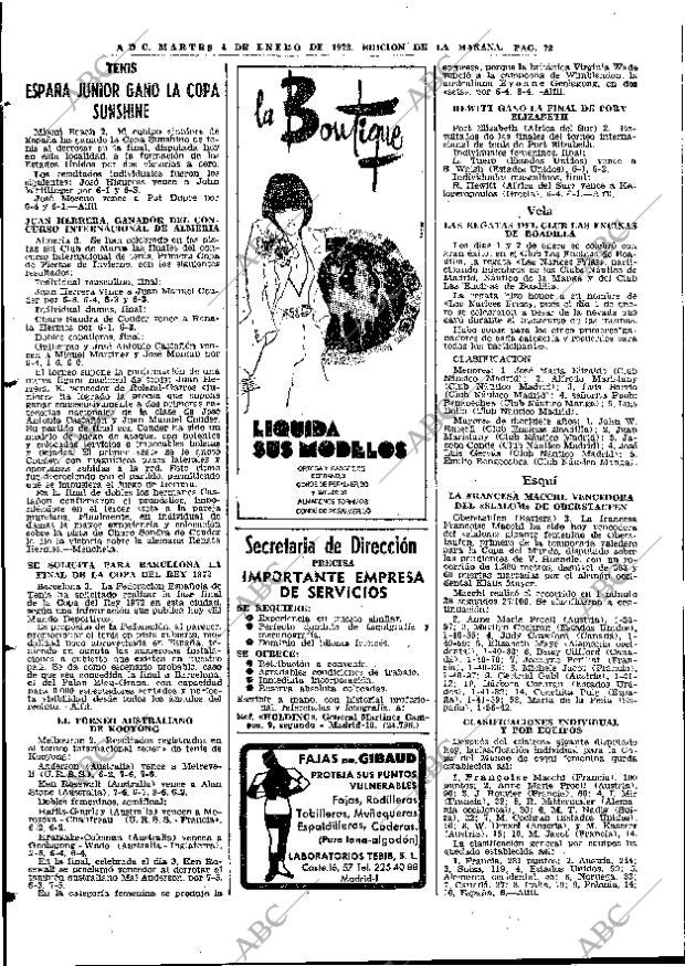 ABC MADRID 04-01-1972 página 72
