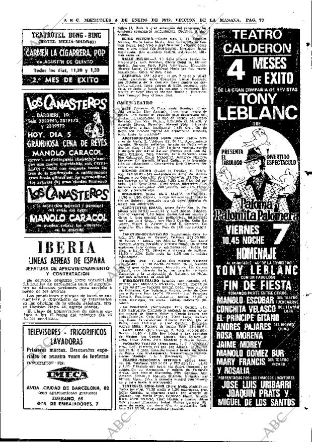 ABC MADRID 05-01-1972 página 73