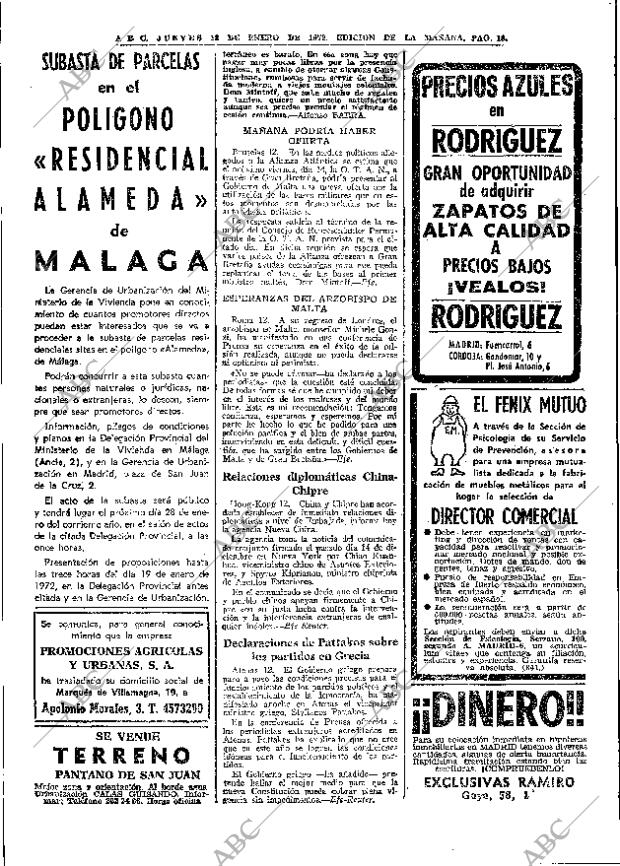 ABC MADRID 13-01-1972 página 18